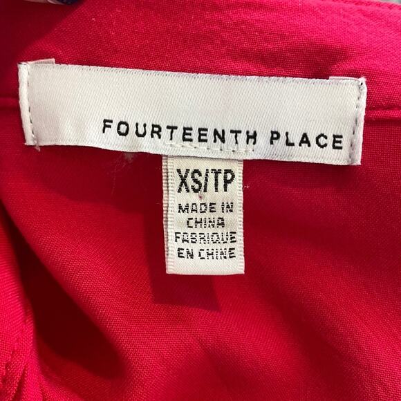 Fourteenth Place Pink Sleeve Split Neck Blouse with Ruffle Trim XS - Picture 5 of 7